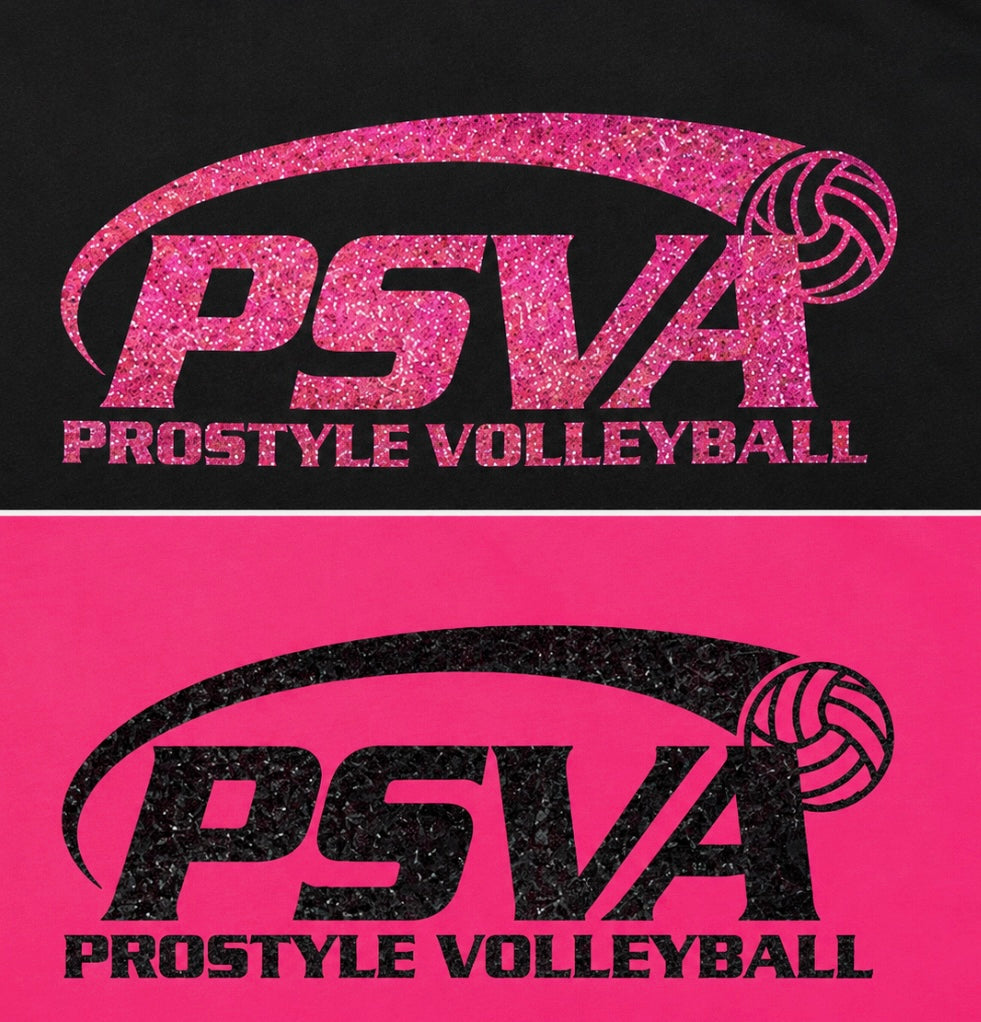 PSVA NEON PINK or BLACK GLITTER TSHIRT