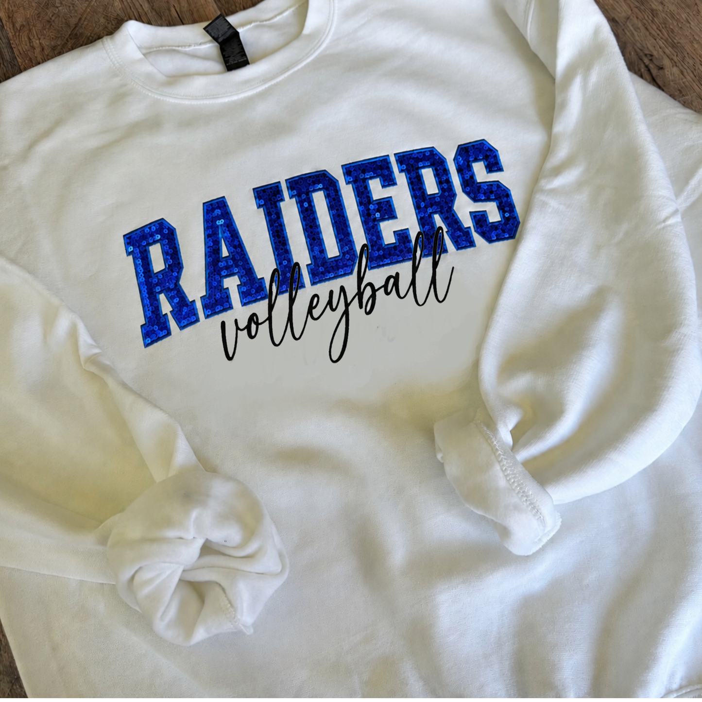 RAIDERS SEQUIN EMBROIDERED VOLLEYBALL SWEATSHIRT