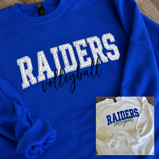RAIDERS SEQUIN EMBROIDERED VOLLEYBALL SWEATSHIRT