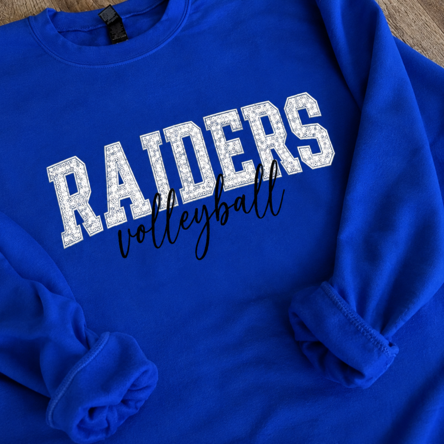 RAIDERS SEQUIN EMBROIDERED VOLLEYBALL SWEATSHIRT